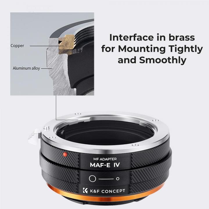 Produktbild K&F Concept High Precision lens adapter, matte paint, orange, MAF-E IV PRO
