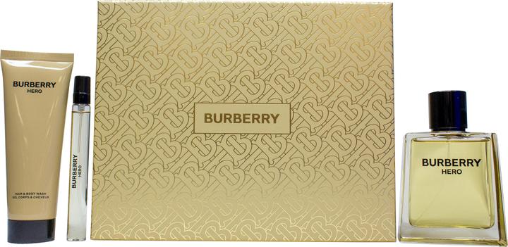Actual product image Burberry Hero Gift Set 100ml EDT + 75ml Body Wash + 10ml EDT