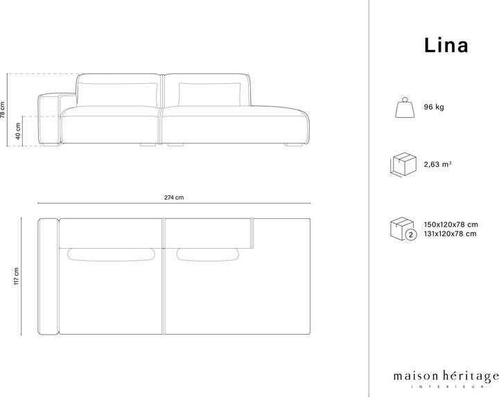 Immagine prodotto Maison Heritage Lina (3 posti, Divano modulare)