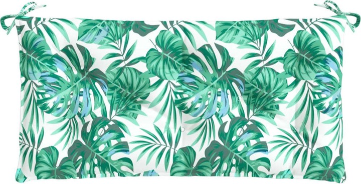 Actual product image VidaXL Garden bench cushion leaf pattern O x ford fabric (110 x 50 x 7 cm)