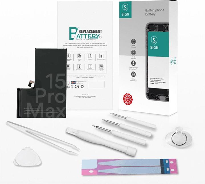 Produktbild SIGN Complete Battery Replacement Kit - iPhone 15 Pro Max