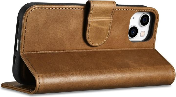 Actual product image iCarer Oil Wax Wallet Case 2in1 Cover iPhone 14 Plus Anti-RFID Leather Flip Case Brown (WMI14220723-... (Apple iPhone 14 Plus)