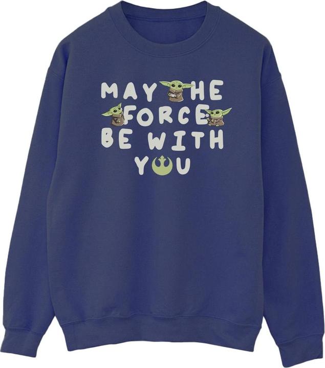 Actual product image Star Wars Mens The Mandalorian Grogu May The Force Be With You Sweatshirt (XXL)