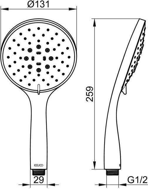 Produktbild Keuco Edition 400 Handbrause (3 Strahlarten, 12 l/min)