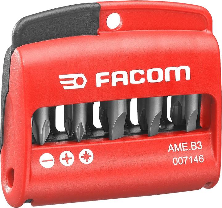 Immagine prodotto Facom Portabit, bit 1/4" | Phillips®, Pozidriv®, slot | set in scatola di plastica, 9 pezzi.