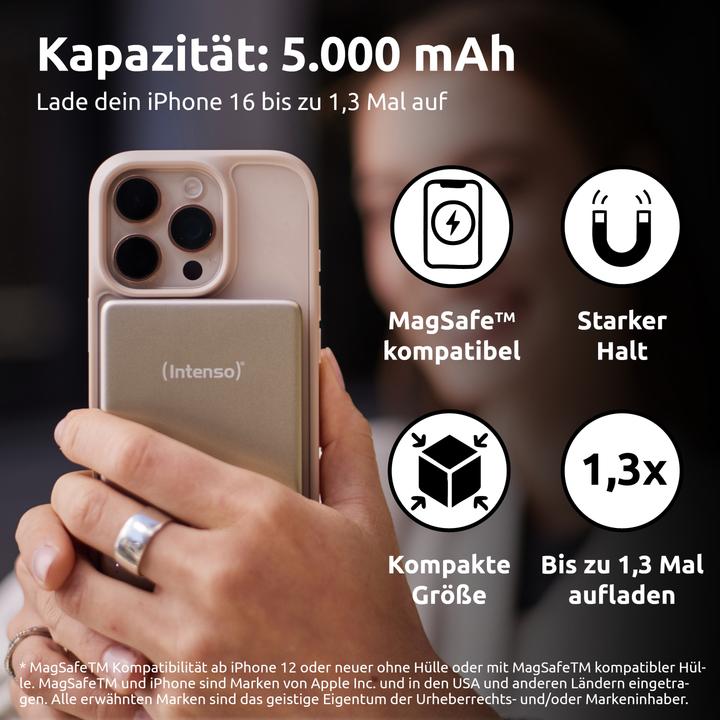 Actual product image Intenso Magn. Wireless Powerbank MW5000 5000 mAh Champagner (5000 mAh, 20 W, 19.25 Wh)