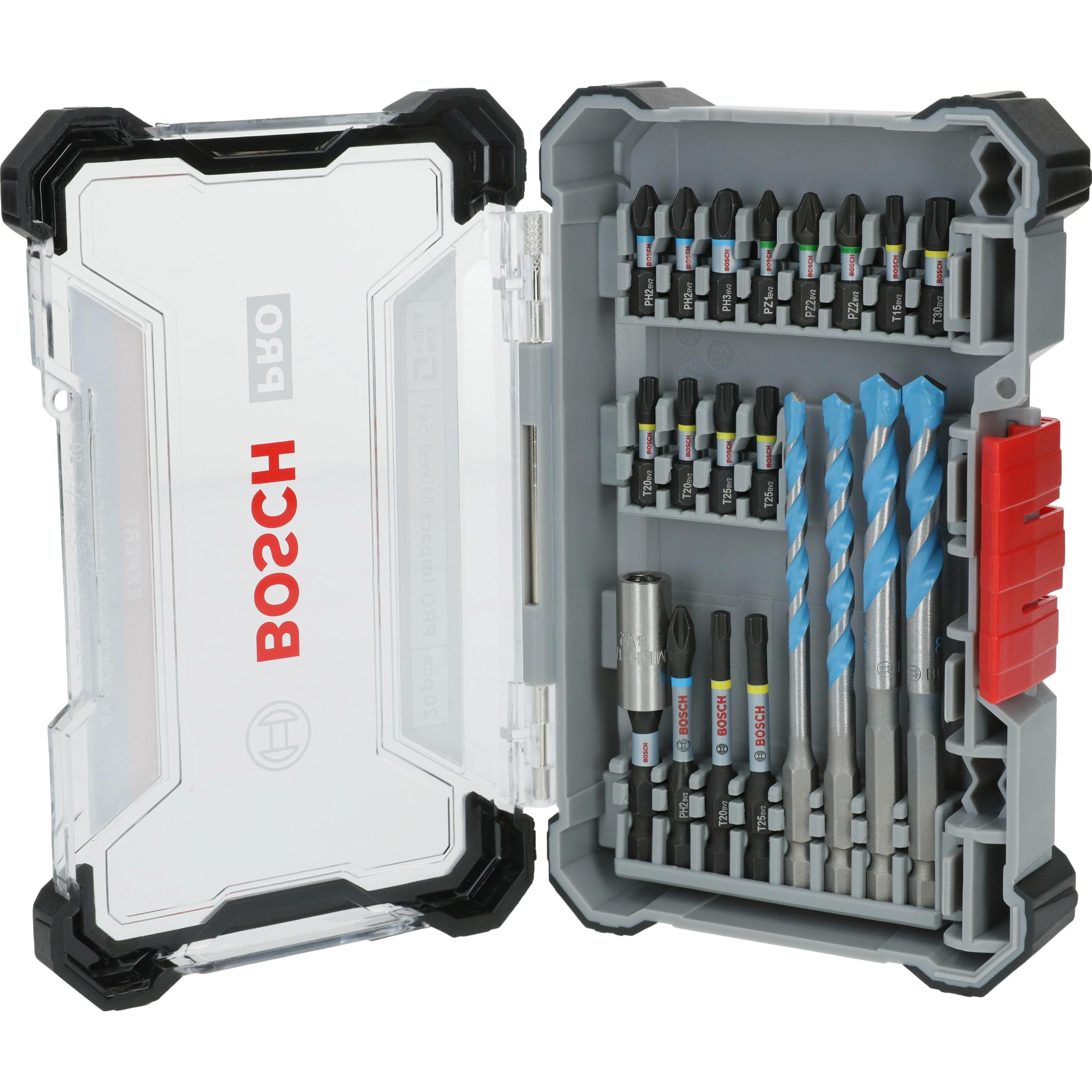 Bosch Professional Zubehör, Bits, PRO Impact Schrauberbits und Multi Construction Bohrer Mixed Set, 20-tlg.