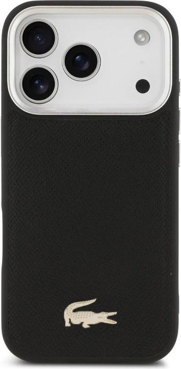 Produktbild natelo.ch Lacoste MagSafe Kunstleder Hülle Apple iPhone 17 Pro - Schwarz (Apple iPhone 17 Pro)