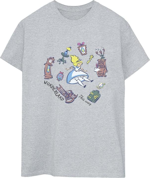 Immagine prodotto Disney Alice In Wonderland Falling Maglietta Ampia Donna (4XL)