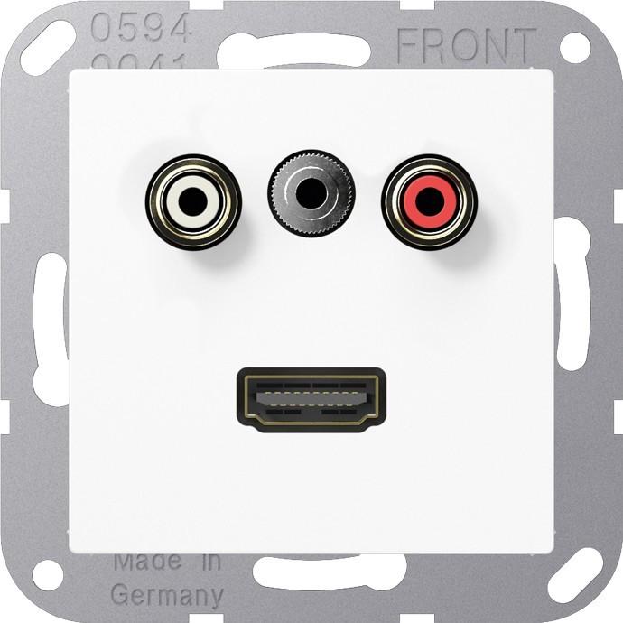 JUNG, Zubehör Schalterprogramm, HDMI-Steckdose AS/A UPmont Kanaleinb MAA1082WW