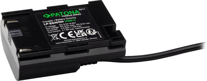 Actual product image Patona USB-C Input Akku-Adapter LP-E6NH (DC coupler)