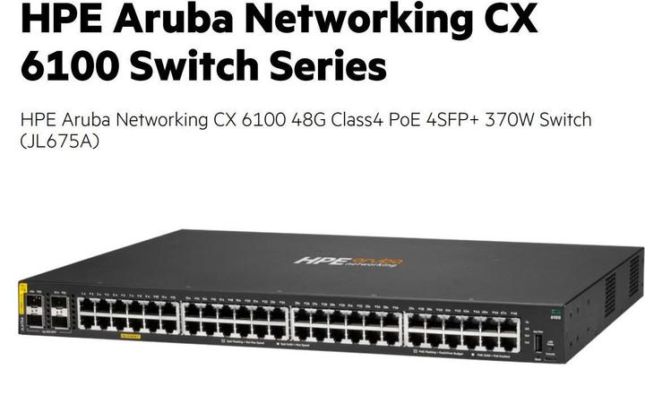 Productafbeelding HPE Aruba 6100 48G (52 ports)