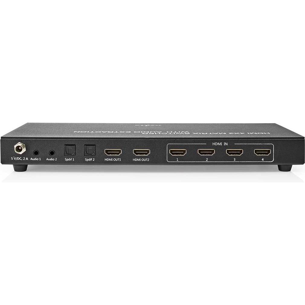 Thumbnail - Nedis HDMI ™ Matrix Switch 4x 2-Port port(s) 4x HDMI™ Eingang 2x 3.5 mm / 2x HDMI™ Ausgang /, Switch Box