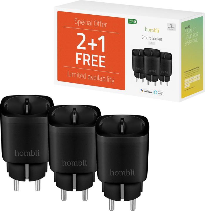 Actual product image Hombli Smart Socket (EU), Promo Pack 21, Black