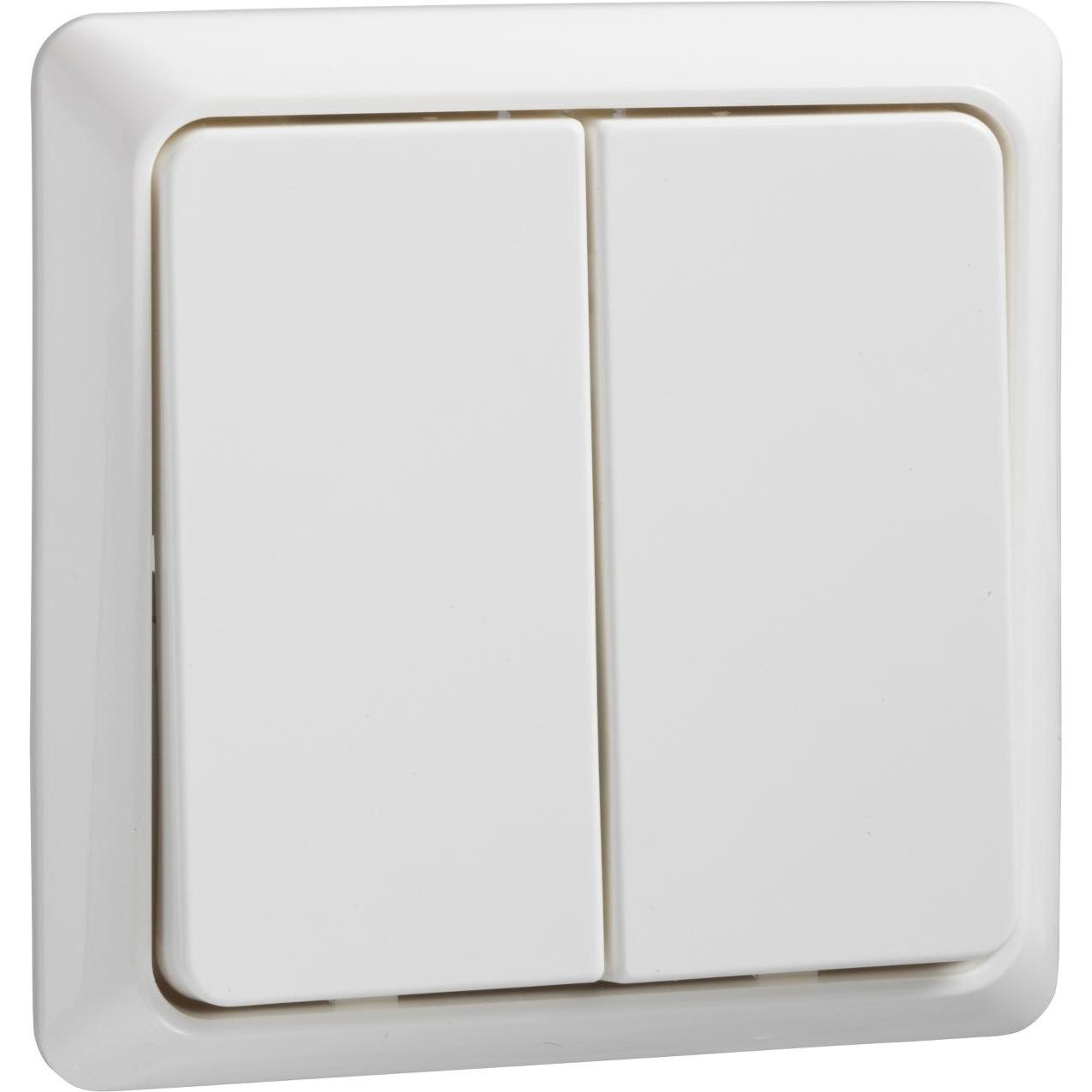 APC Pulsante doppio da parete 42V 506254 RENOVATION bianco puro, Pulsante + Interruttore, Bianco