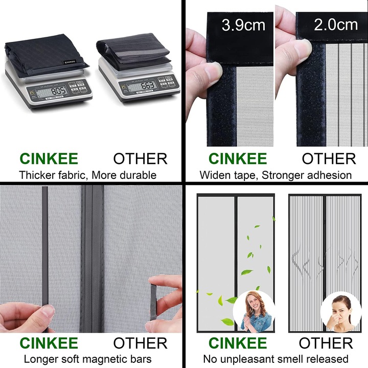 Actual product image Mara Vital Magnetic Insect Screen for Patio Door, Easy Adhesive Mounting (210 x 90 cm)