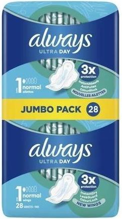 Actual product image Always Ultra Normal Sanitary Pads With Wings 28 Pieces (28 x)