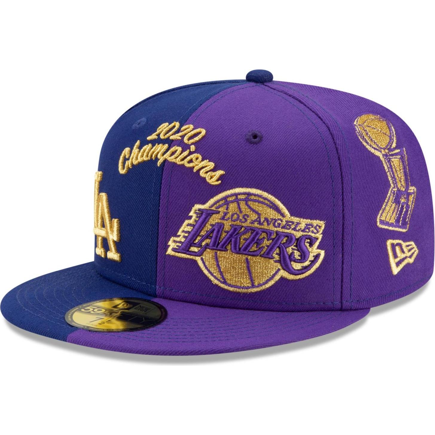 New Era, Herren, Cap, 59Fifty Cap - CHAMPS 2020 LA Lakers & Dodgers 7 1/2, Violett, (7 1/2)