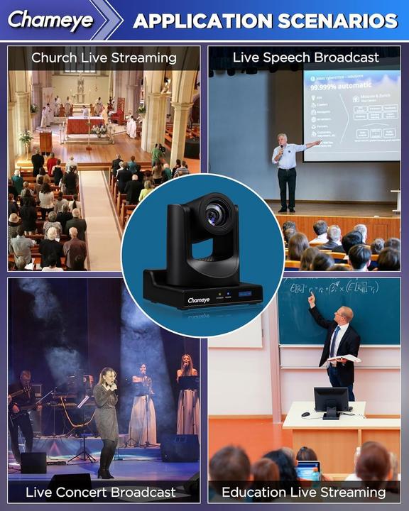 Produktbild Chameye NDI PTZ Kamera 20x Zoom mit KI-Tracking 1080P