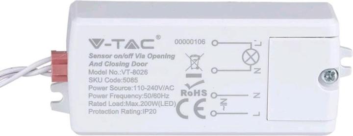 Actual product image V-TAC VT8026 Motion sensor EINAUS Door response