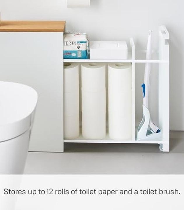 Produktbild Yamazaki Auszieh-Regal mit Holzablage TOWER (14 x 56 x 55 cm)