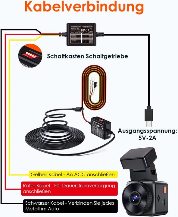 Actual product image Vantrue Dashcam Hardwire Kit with Fuse Holders