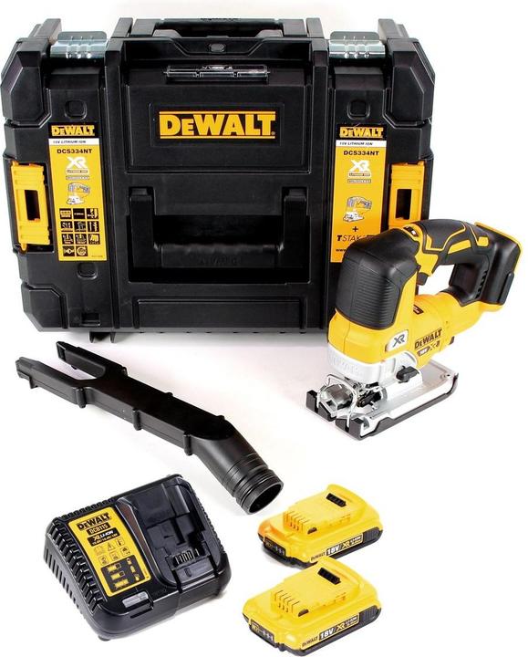 Actual product image DeWalt DCS 334 D2 Battery Pendulum Jigsaw 18V Brushless + 2x Battery 2,0Ah + Charger + TSTAK