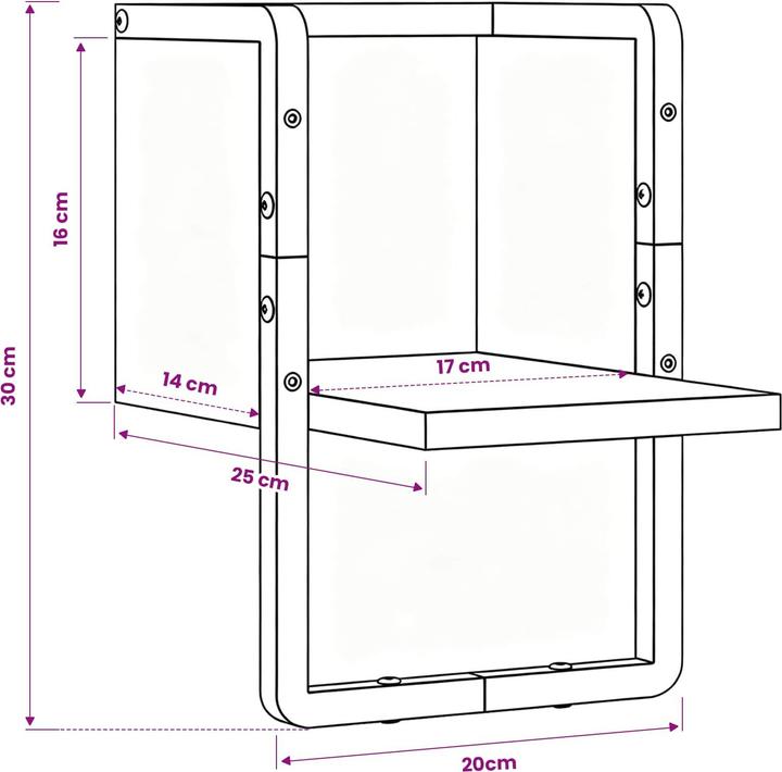 Produktbild vidaXL Schwebendes Regal (20 x 25 x 30 cm)