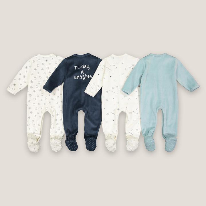 Produktbild La Redoute Collections 4er-Pack Strampler aus Samt (50)