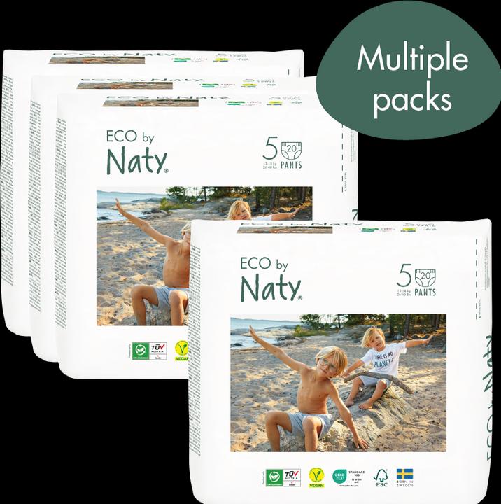 Actual product image Naty Organic diaper panties (Size 5, Monthly box, 80 Piece)