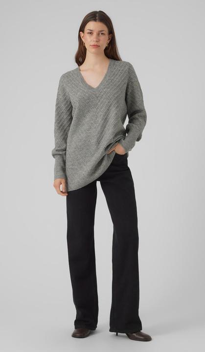 Produktbild Vero Moda VMANJASTINNA LONG V-NEK PULLOVER GA EXC Strickpullover (M)