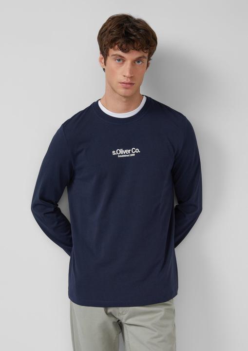 Produktbild s.Oliver T-Shirt Longsleeve aus Baumwolle mit Rippbündchen und Logo (S)