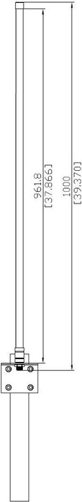 Actual product image Allnet Antenna 868MHz 7.3dbi N-Female Omnidirectional/Round beam ANT-868-7 (Lora)