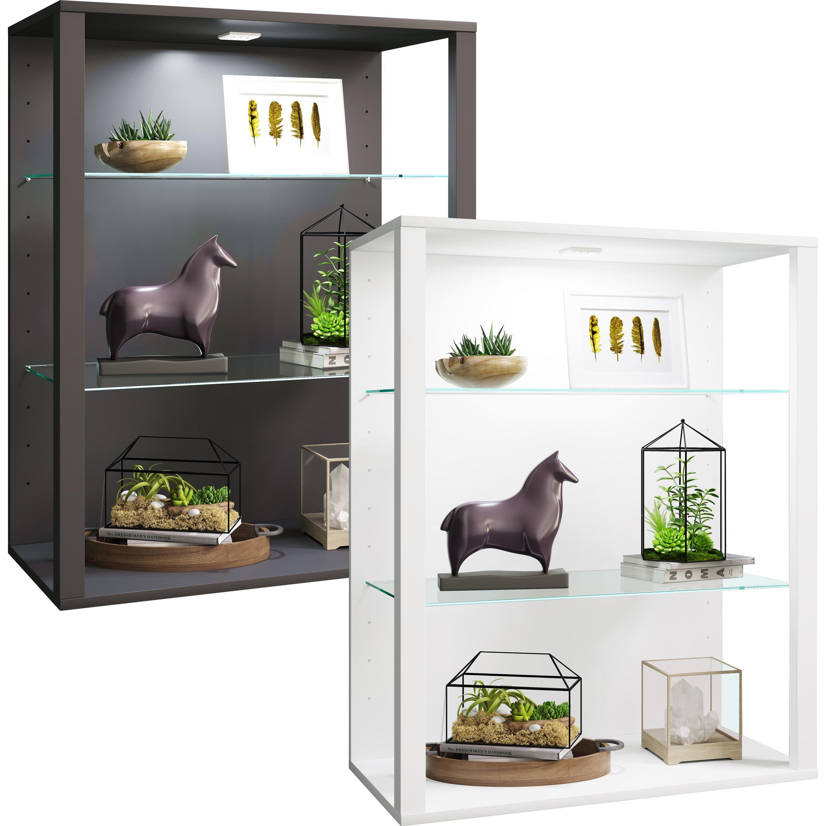Thumbnail - VCM, Vitrine + Buffetschrank, Holz Glas Stand Vitrine Glasol LW (90 x 70 x 35 cm)