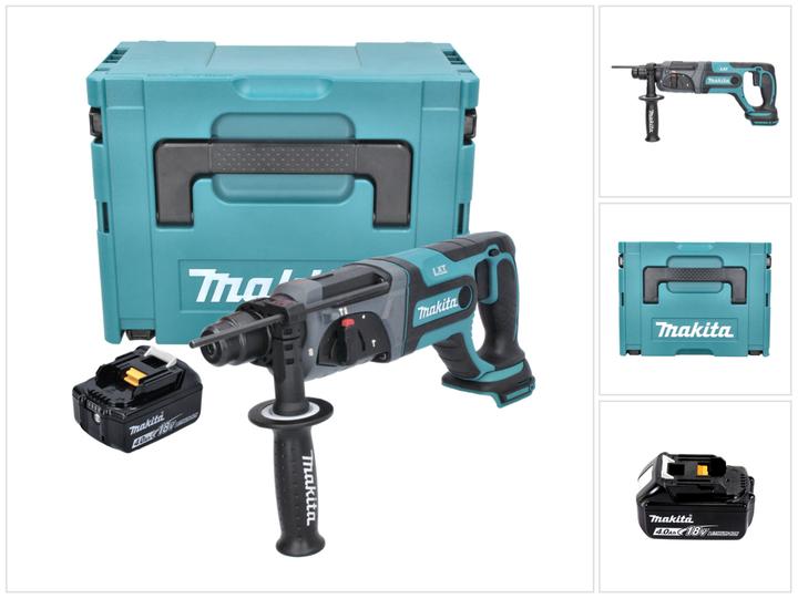 Actual product image Makita DHR 241 M1J Cordless Rotary Hammer SDS-Plus 18V + 1x Battery BL 1840 B 4.0 Ah + Makpac - (Rechargeable battery operated)