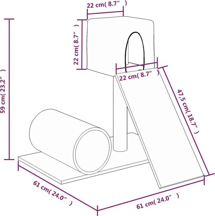 Produktbild vidaXL Kratzbaum (59 cm, Hellgrau)