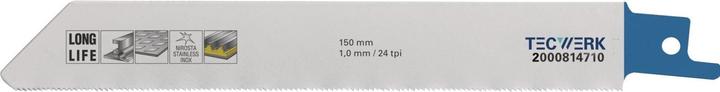 Tecwerk Säbelsägeblatt Länge 150 mm Breite 19 mm Zahnteilung TPI 24 1 mm gefräst, gewellt