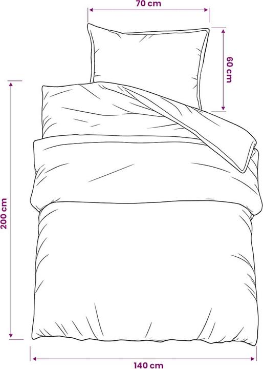 Actual product image vidaXL Bettwäsche Set (Bedding set, 140 x 200 cm, 60 x 70 cm)