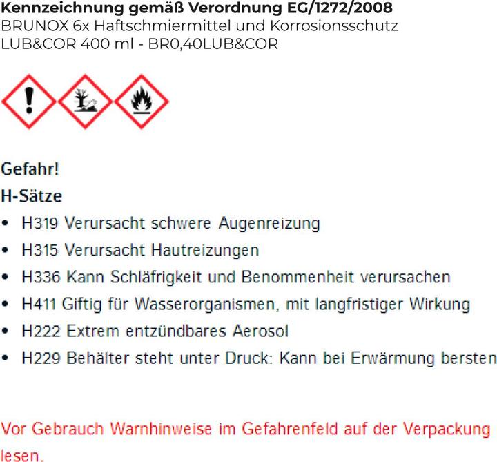 Produktbild Brunox Lub & Cor (400 ml, Universal-Schmiermittel)