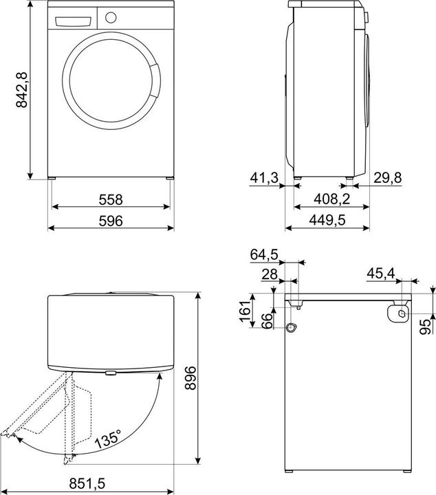 Produktbild Smeg LBW62PCIT Frontlader-Waschmaschine 6 kg 1200 U/min D Weiss (6 kg)