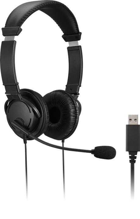 Actual product image Kensington Acco/ Hifi USB Headphones With Mic And Volume Control Butt (Cable, USB-A)