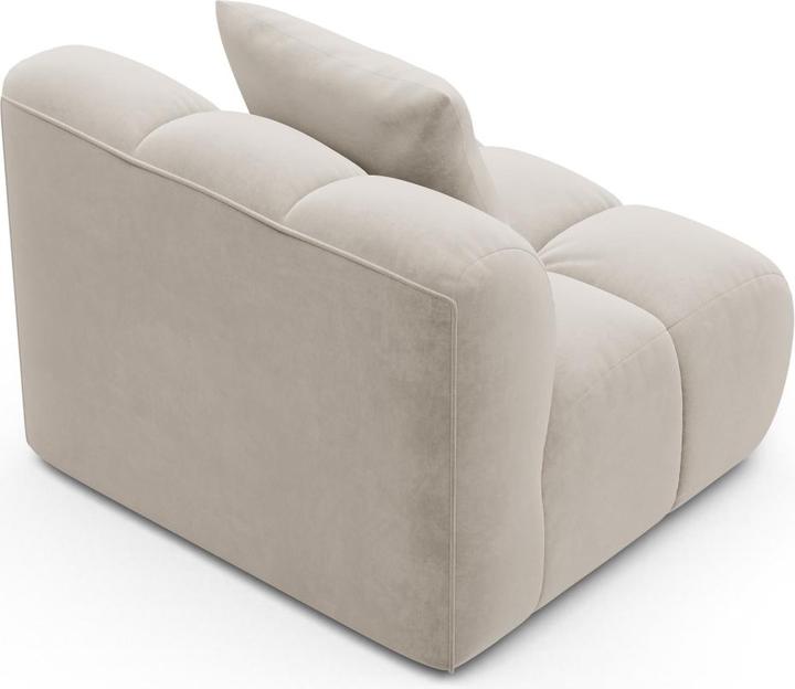 Actual product image Maison Heritage Velvet Modul Armless, "Arden", 1 Seat, Ecru, 90x94x70 Made in Europe (1-seater)