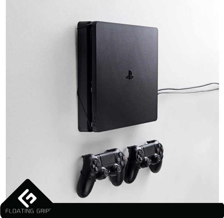 Actual product image Floating Grip Playstation 4 Slim and Controller Wall Mount - Bundle (Black) (PS4)
