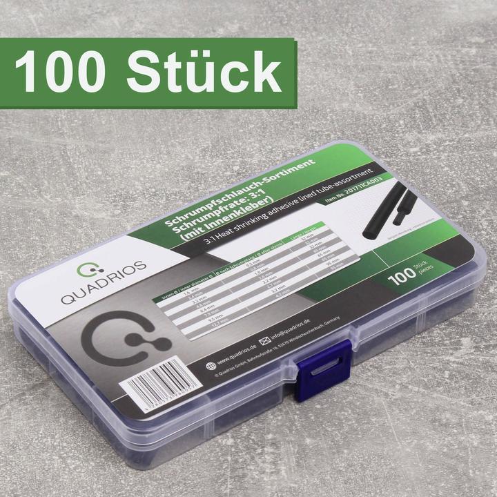 Productafbeelding Quadrios Premium assortiment krimpkous, 100 stuks - krimpverhouding 3:1, met inwendige lijm (100 x)