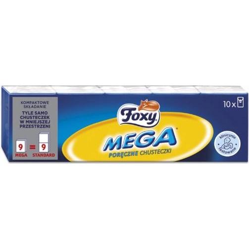 Foxy, Taschentücher + Kosmetiktücher, Mega Handy Wipes, 10 Stücke