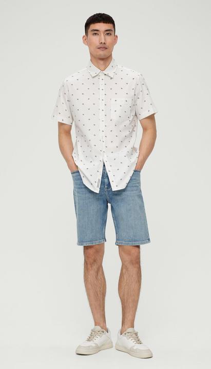 Produktbild s.Oliver Hemd Slim: Kurzarmhemd mit Alloverprint (L)