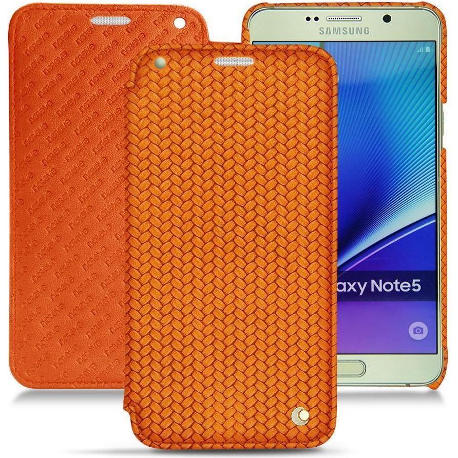 Noreve Lederschutzhülle horizontal (Samsung Galaxy Note 5), Smartphone Hülle, Orange