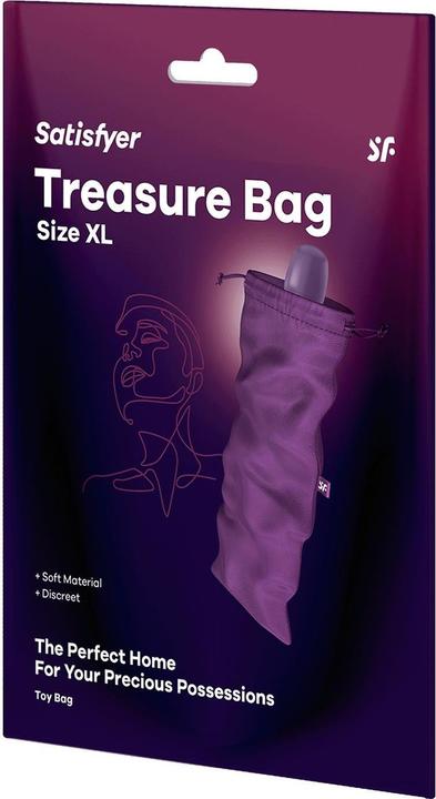 Satisfyer Treasure Bags | Soft and Washable Material | Discreet Storage, Colour:Violet, Size:XL
