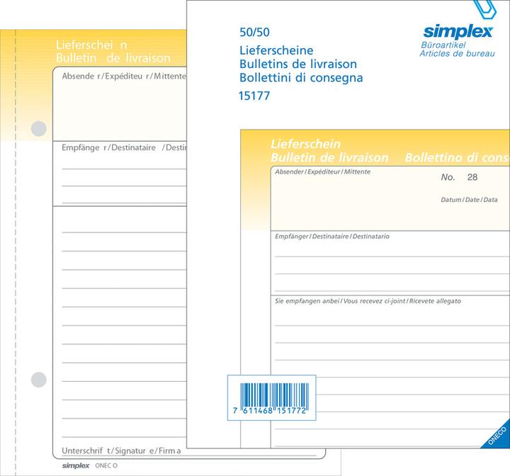 Produktbild Simplex Lieferscheine französisch (100 x)