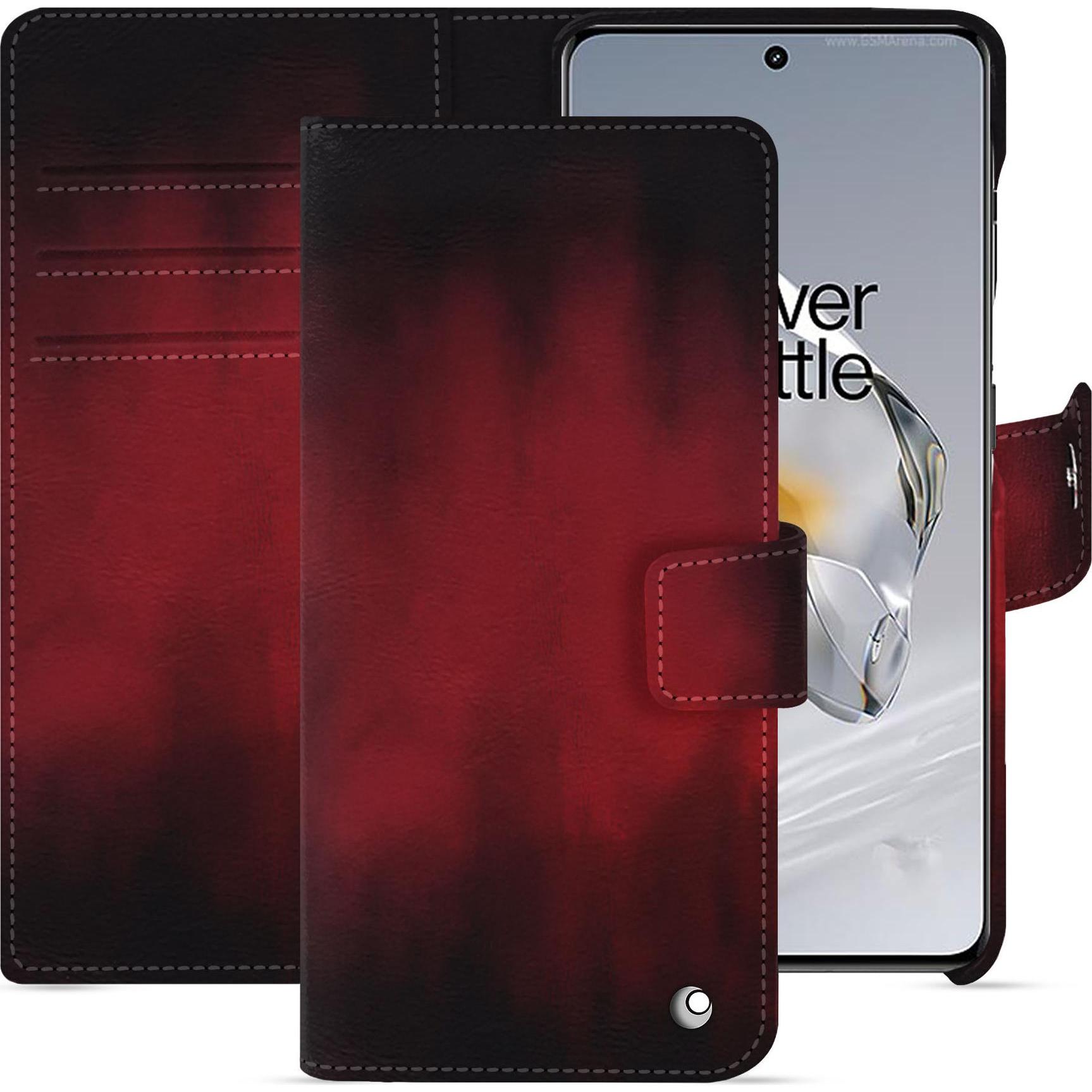 Noreve Lederschutzhülle Oneplus 12 (OnePlus 12), Smartphone Hülle, Rot